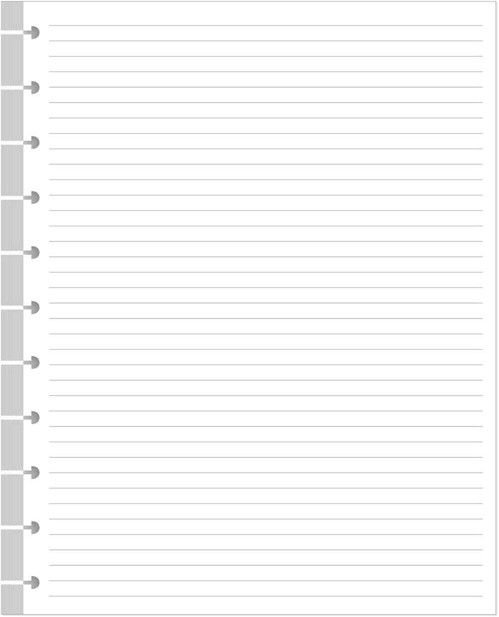 Unpunched Line Paper - 100 Sheets/200 Pages Loose Leaf Paper Line Refills, Letter Size, 100gsm, White, 8.5" x 11"