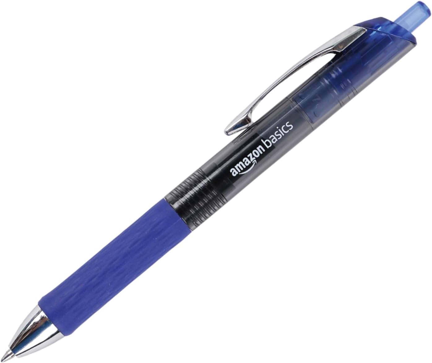 Amazon Basics Retractable Gel Pens, Fine Point 0.7mm, Smooth Writing, Assorted Colors, 12-Pack