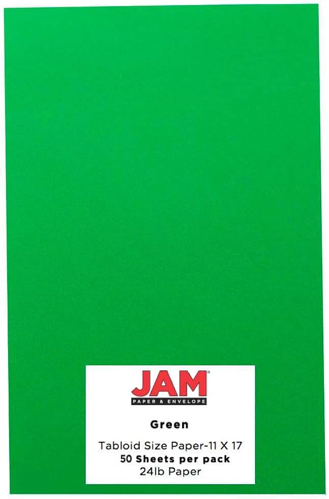JAM PAPER Ledger Matte 24lb Paper - 90 gsm - 11 x 17 Tabloid - Yellow Recycled - 100 Sheets/Pack