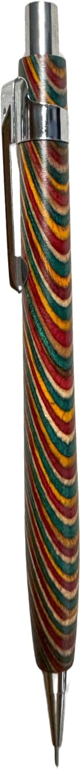 Spiral Grain Wooden Mechanical Pencils -Unique Colors Airplane Aluminum Core Artist's Drawing Pencil Comes with Gift Box (Walnut)
