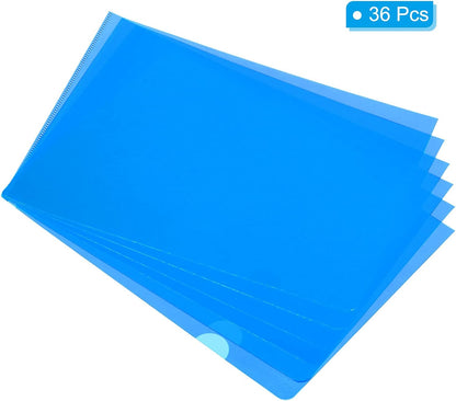 PATIKIL l Type Folders 36 Pack A4 Plastic Clear Document Folder File Jacket Sleeves Project Pockets, Green