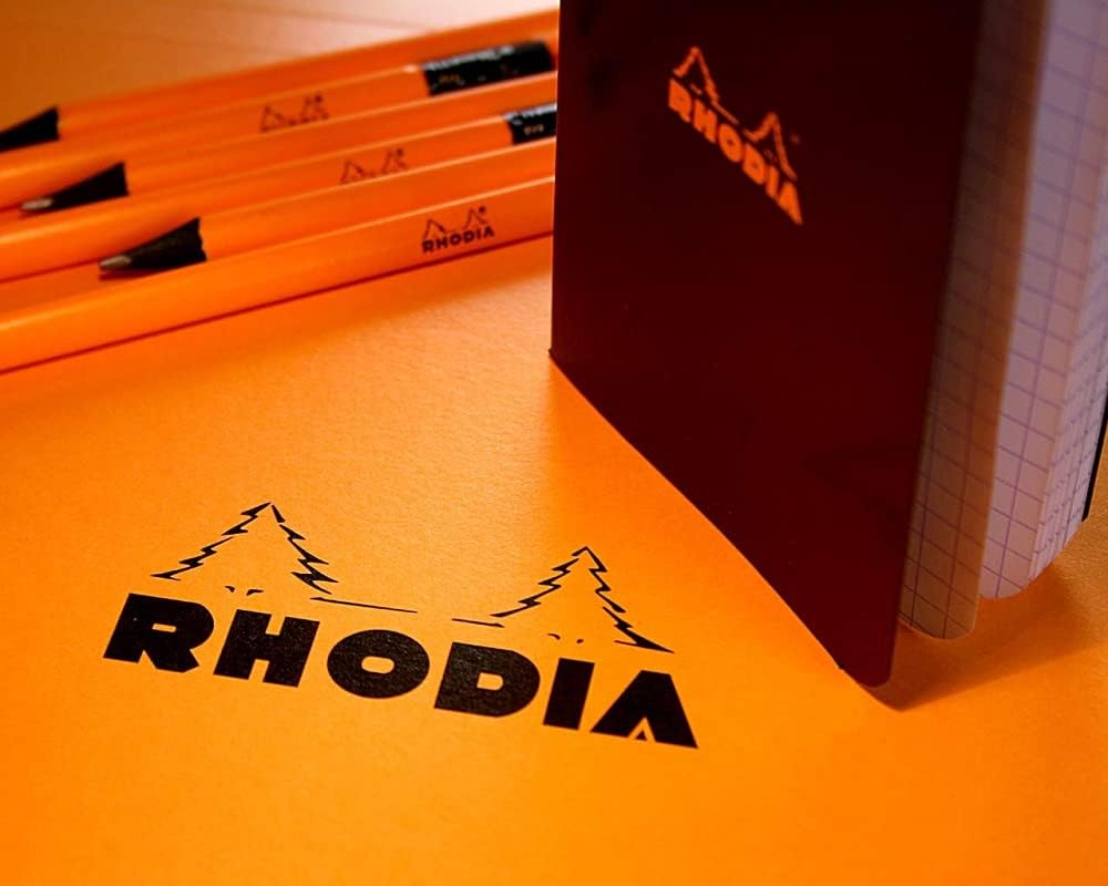 Rhodia Head Stapled Pad No16 A5, Ruled + Margin, 148x210mm-Black