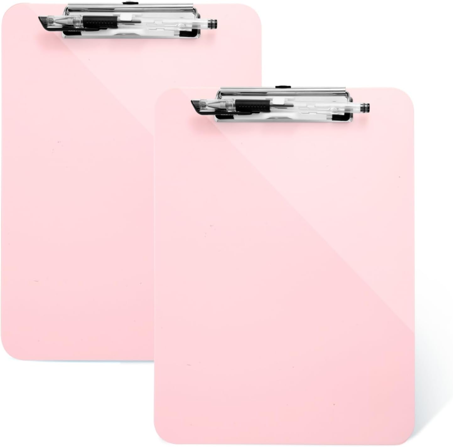 Pink Plastic Clipboard,Nursing Clipboard,Standard Letter A4 Size,Heavy Duty Clip Boards 8.5x11,Cute Clipboards with Pen Holder for Women Kids Students,School Office Home Work