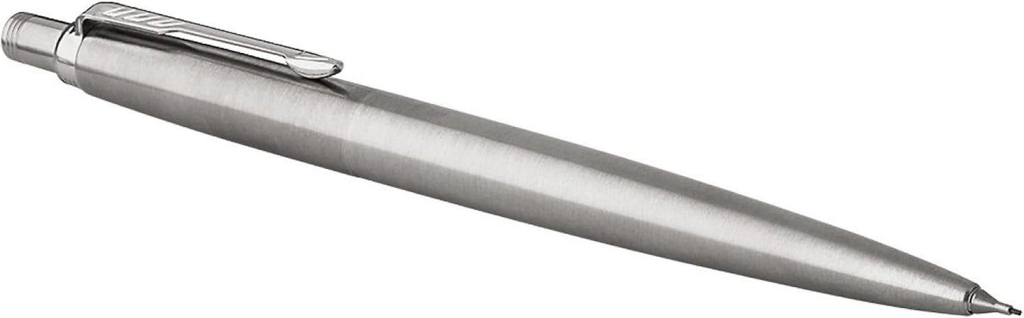 Parker Jotter Ballpoint Pen, Stainless Steel with Chrome Trim, Medium Point, Blue Ink - Smooth Writing, Sleek, Polished, Professional, Desk Essentials