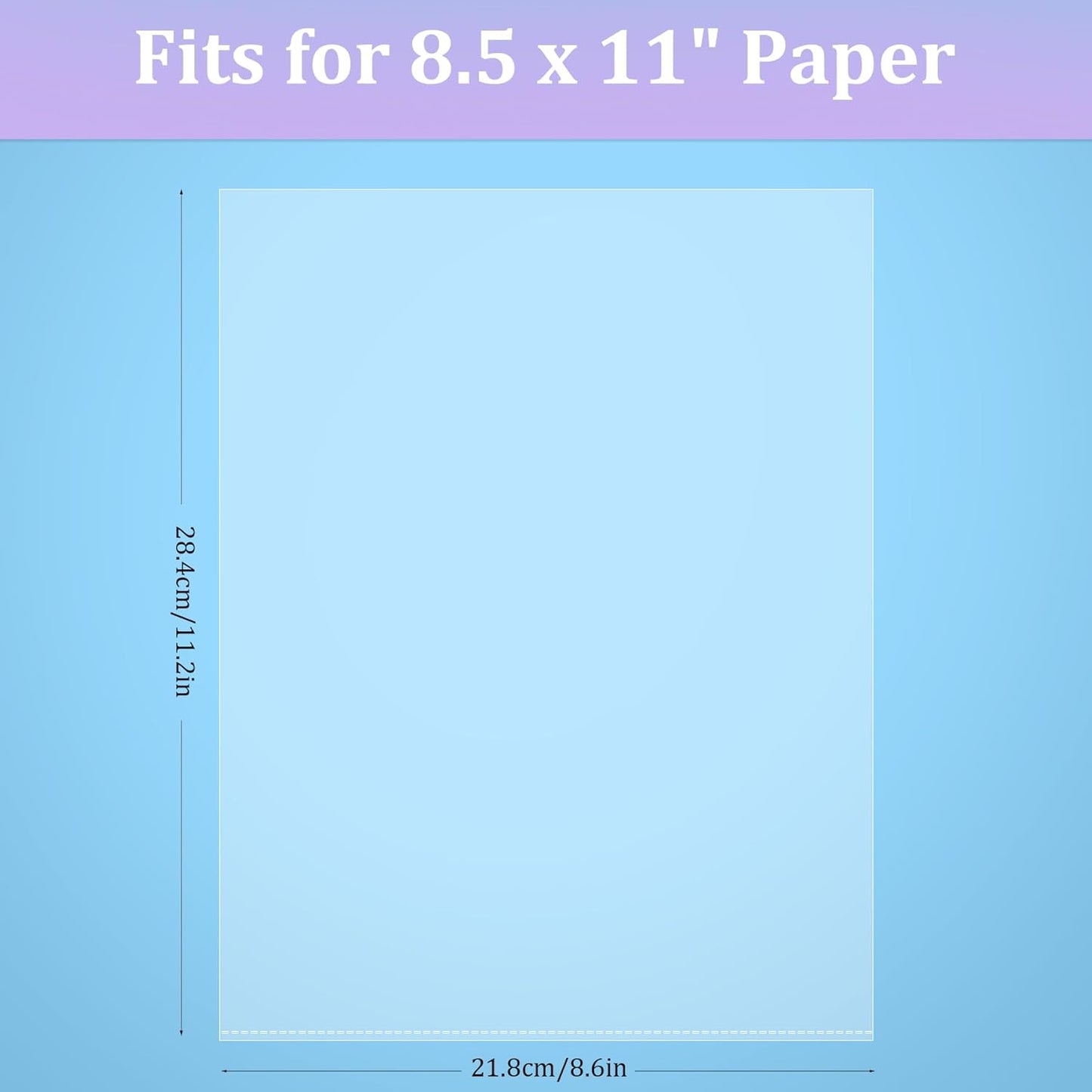 AKONEGE 50 Pack No Holes Sheet Protectors 8.5 x 11 Inch Letter Size Page Protectors for Documents, Prints, Top Loading Heavyweight Clear View Plastic Sleeves for Papers, Artworks, Photos