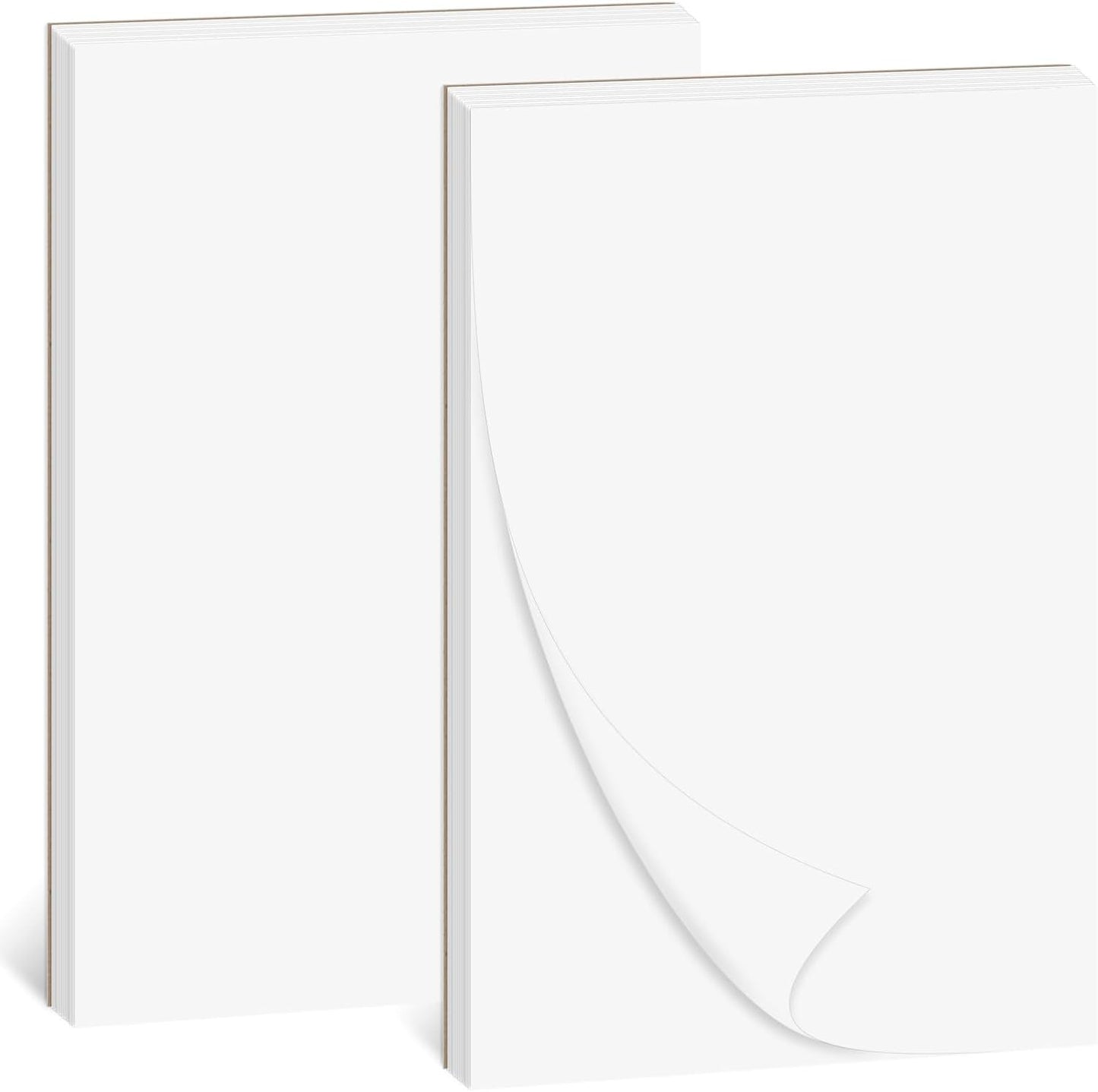 Whaline 5.5 x 8.5 Inch Blank Notepads 2 Pack White Scratch Pads 50 Sheets Each Pad Large Memo Pads with Cardboard Backing for Back to School Classroom Home Office Supplies