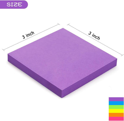 Early Buy Sticky Notes 6 Bright Color 6 Pads Self-Stick Notes 3 in x 3 in, 100 Sheets/Pad