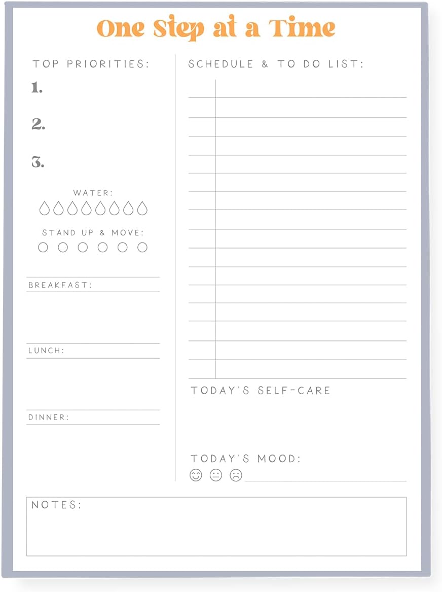 Graphique Large Notepad, Brush Strokes – 6" x 8", Cute Notepad with 150 Tear-Off Sheets, Features the Word “Notes” on Every Page – Perfect for Note Taking, List Making, and More