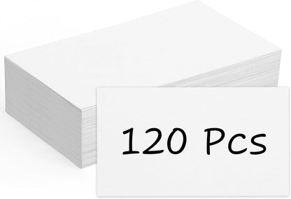120 Pcs Blank Business Cards, 2x3.5in Small Index Cards, 350GSM Thick White Blank Note Cards for Business Study Index Invitation Playing
