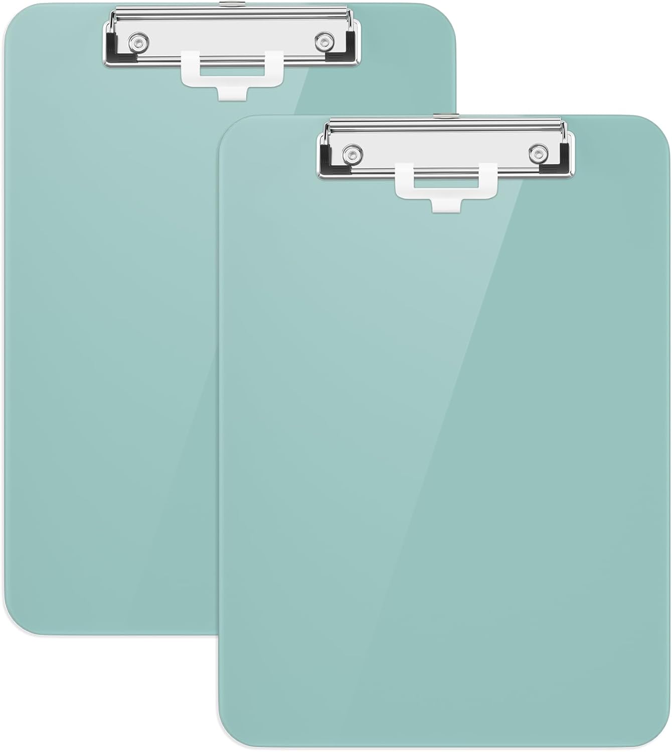Hongri Plastic Clipboard, White 8.5x11" Clipboard, A4 Letter Size Clipboards for Nurses, Students, Office and Women, Clipboard with Pen Holder and Low Profile Clip, Size 12.5 x 9 Inch(White)