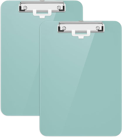 Hongri Plastic Clipboard, White 8.5x11" Clipboard, A4 Letter Size Clipboards for Nurses, Students, Office and Women, Clipboard with Pen Holder and Low Profile Clip, Size 12.5 x 9 Inch(White)