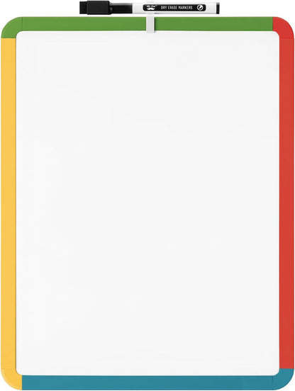 Mr. Pen- Dry Erase Board, 14” x 11” with a Black Dry Erase Marker, White Frame, Small Mini White Board for Students, Fridge, Wall, Locker, Includes Double Sided Tapes