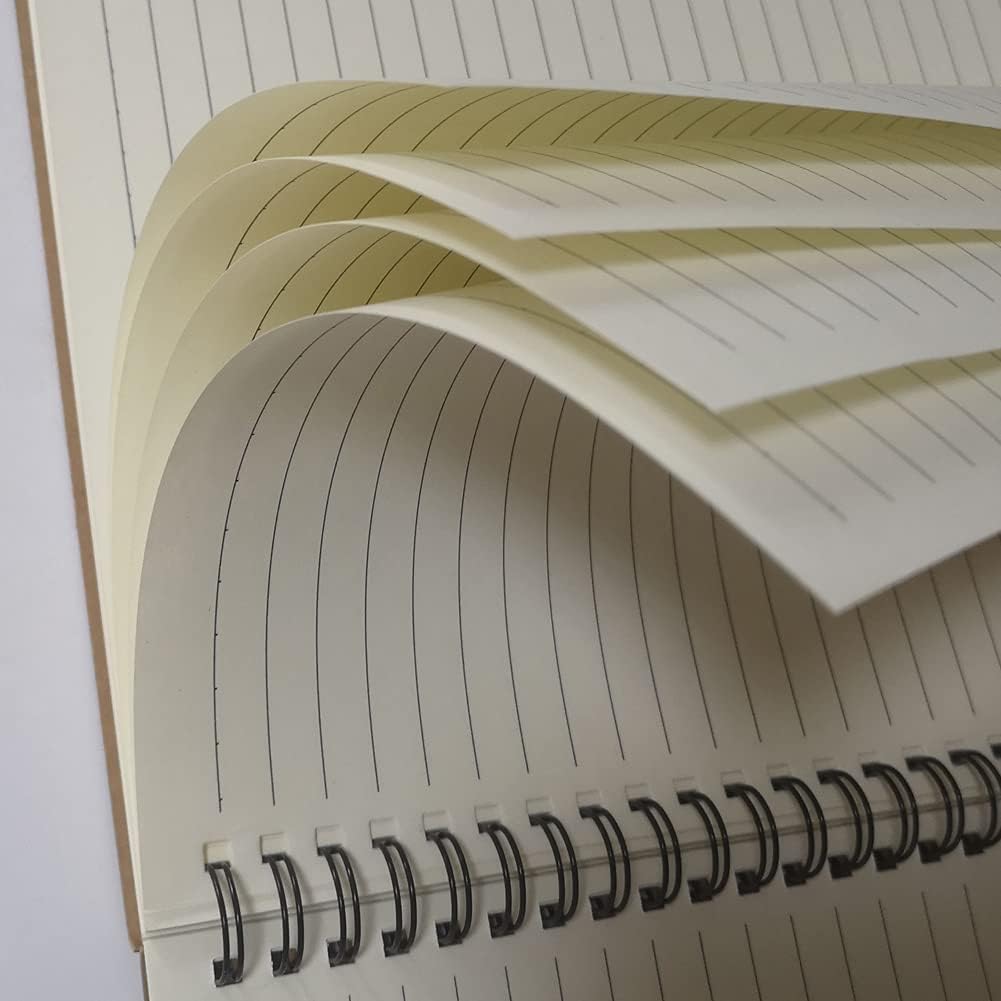 YUREE B5 Spiral Notebook Lined, Spiral Ruled Journal with Hard Kraft Cover, 70 Sheets (140 Pages), 10.3" x 7.2", 3-Pack, Blue