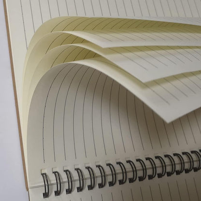 YUREE B5 Spiral Notebook Lined, Spiral Ruled Journal with Hard Kraft Cover, 70 Sheets (140 Pages), 10.3" x 7.2", 3-Pack, Blue