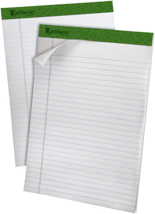 Earthwise by Ampad 40102 Recycled Writing Pad, 8 1/2 x 11 3/4, WE, 40 Sheets (Pack of 4)