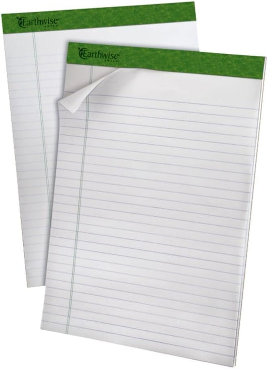Earthwise by Ampad 40102 Recycled Writing Pad, 8 1/2 x 11 3/4, WE, 40 Sheets (Pack of 4)