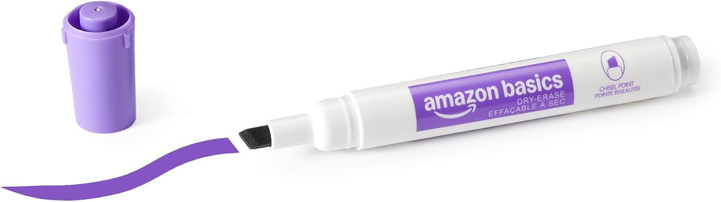 Amazon Basics Low-Odor Dry Erase Whiteboard Markers, Fine Tip, Quick-Dry, Black, 36-Pack