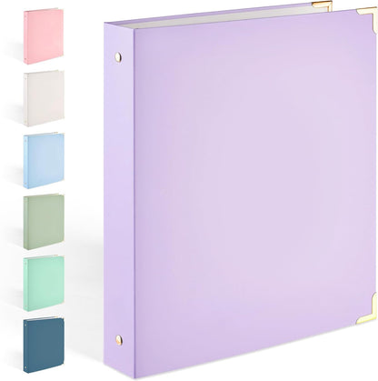 Sooez 3 Ring Binder with Metal Corners, Cute 1 Inch Binders Fits 175 Sheets of Paperwork, Three Ring Recipe Binder with Pocket for Women School Home Office Supplies, Letter Size 8.5" x 11", Dark Blue