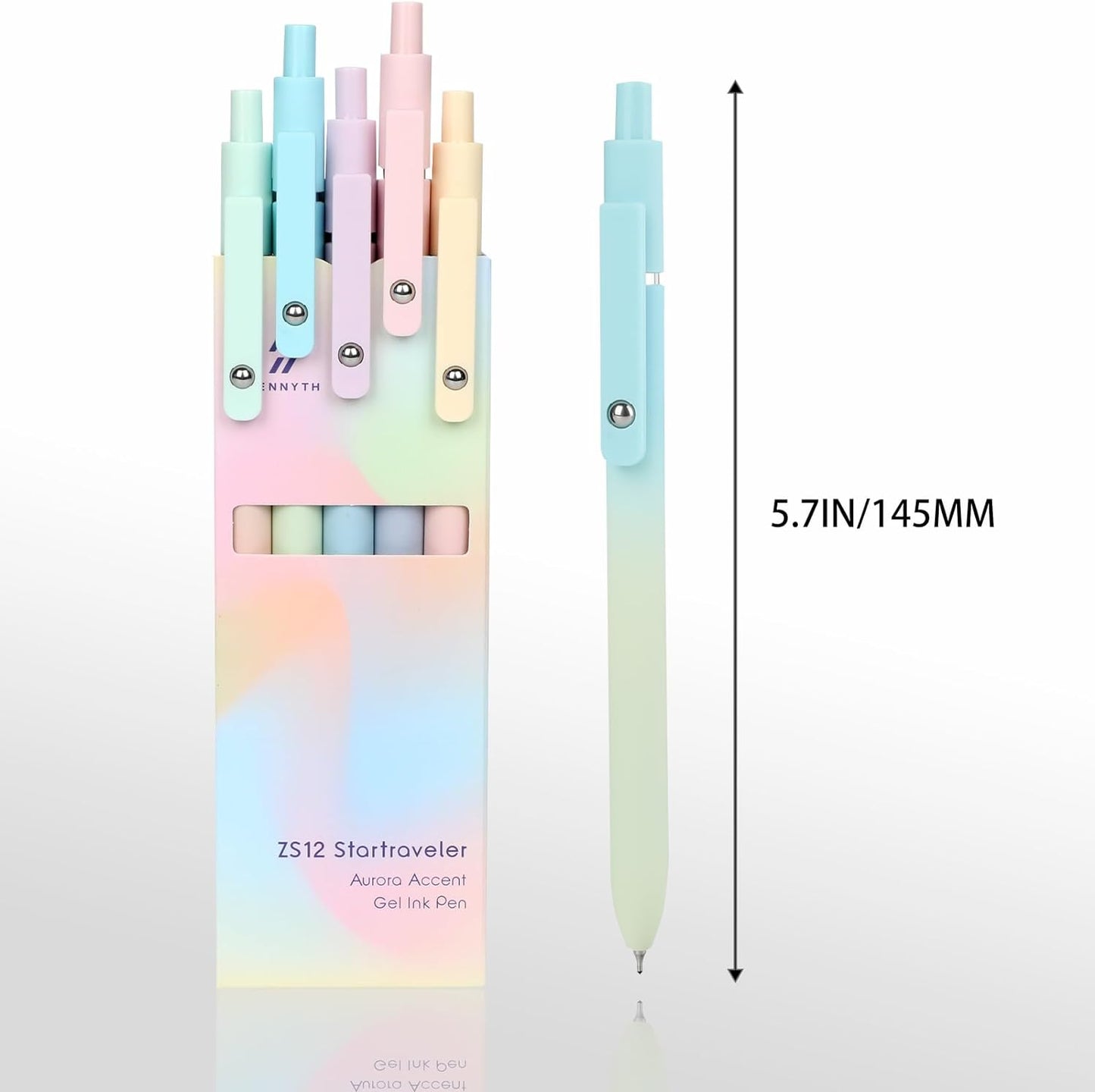 Ddaowanx Gel Pens, 6 Pcs 0.5mm Quick Dry Black Ink Pens Fine Point Smooth Writing Pens, Cute Office School Supplies Gifts for Women
