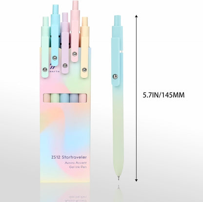 Ddaowanx Gel Pens, 6 Pcs 0.5mm Quick Dry Black Ink Pens Fine Point Smooth Writing Pens, Cute Office School Supplies Gifts for Women
