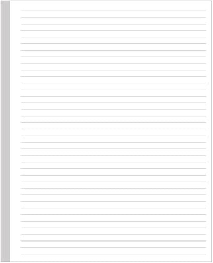Unpunched Line Paper - 100 Sheets/200 Pages Loose Leaf Paper Line Refills, Letter Size, 100gsm, White, 8.5" x 11"