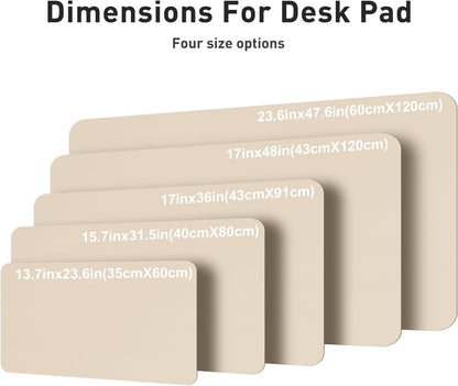Aothia Leather Desk Pad Protector, Mouse Pad, Office Desk Mat, Non-Slip PU Leather Desk Blotter, Laptop Desk Pad, Waterproof Desk Writing Pad for Office and Home (Black,36" x 17") - Colors B
