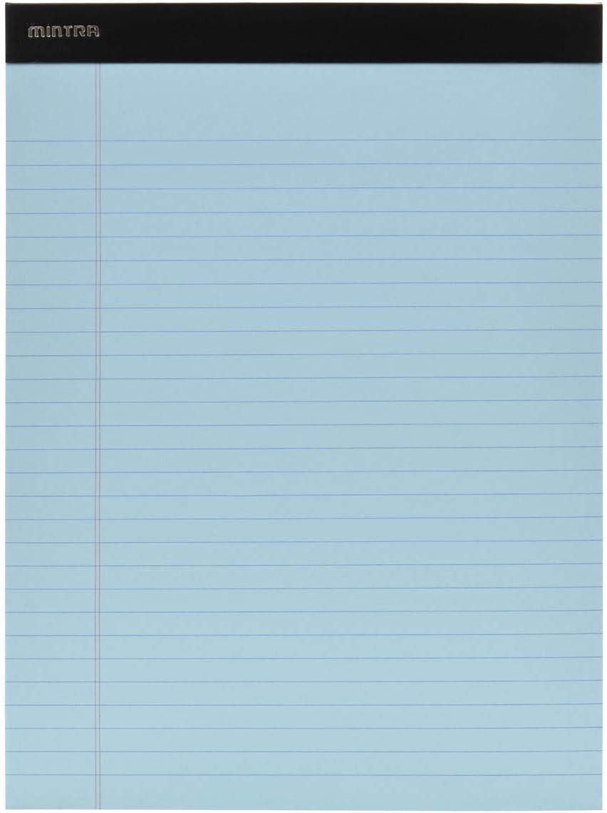 Mintra Office White Legal Pads – Ruled Notepads and Micro-Perforated Sheets, Ideal for Writing, Note-Taking & Creativity, Office, or Professional Use, Basic Pad 6 pack, 8.5"x11" (Narrow Ruled)