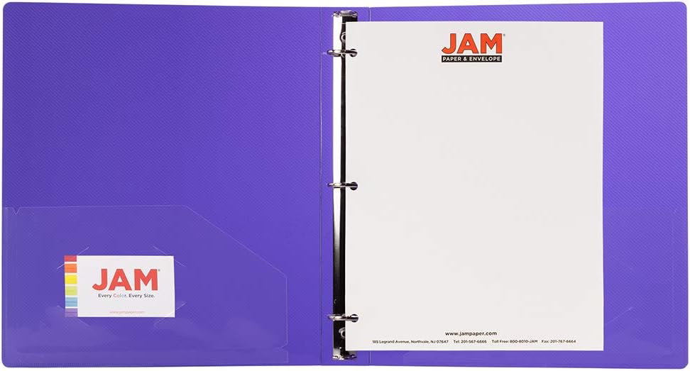 JAM PAPER Plastic 0.75 inch Binder - Clear 3 Ring Binder - Sold Individually