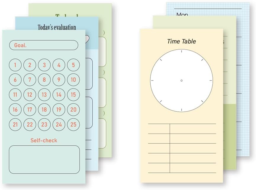 Monolike Memopad Memories design B SET - 4 Packs, 4 Different Designs, 100 Sheets Per Pad, Total 400 Sheets, Note pads, Writing pads, 3.15 x 4.17 Inches