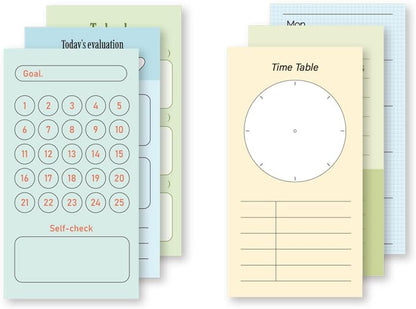 Monolike Memopad Memories design B SET - 4 Packs, 4 Different Designs, 100 Sheets Per Pad, Total 400 Sheets, Note pads, Writing pads, 3.15 x 4.17 Inches
