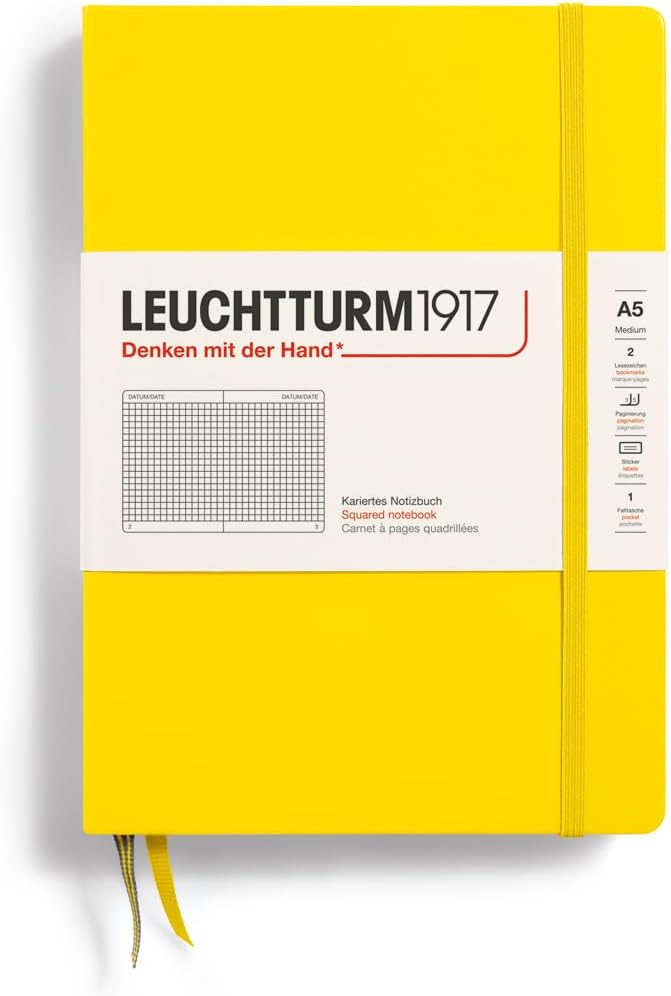LEUCHTTURM1917 - Notebook Hardcover Medium A5-251 Numbered Pages for Writing and Journaling (Navy, Ruled)