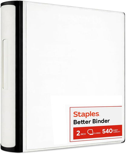 Staples Better Binder 2-Inch D-Ring View Binder, Reinforced Spine, Holds Up to 540 Sheets, Teal, for Office & School
