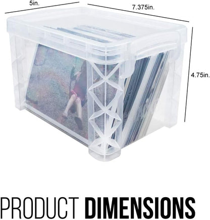 Advantus 40307 Super Stacker Storage Boxes, Hold 400 3 x 5 Cards, Plastic, Clear