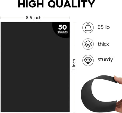50 Pack White Cardstock 8.5 x 11 White Paper, Goefun 65lb Card Stock Printer Paper for Cards Making, Office Printing, Certificate