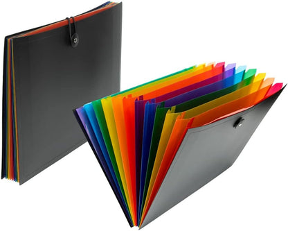 JAM Paper Accordion Folders - 13 Pocket Plastic Expanding File - Legal Size - 10 x 15 - Red - Sold Individually