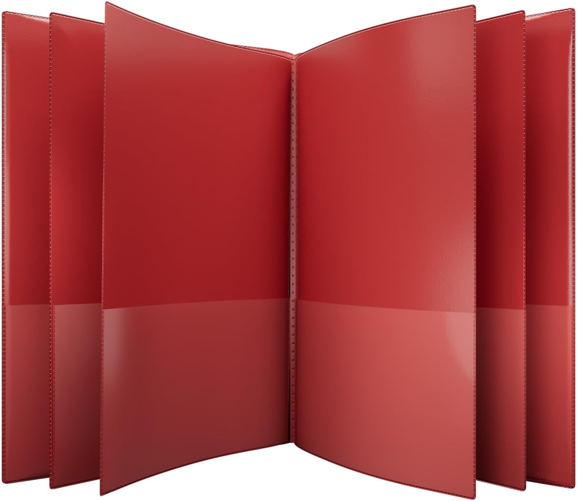 Nicky's® Multi Pocket Organizer, 10 or 14 Page Folder, Water Proof, Patented Tear-Resistant, Flexible Plastic, Proudly Made in USA, Binder Substitute. (10-in-1 Red)