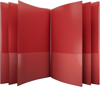 Nicky's® Multi Pocket Organizer, 10 or 14 Page Folder, Water Proof, Patented Tear-Resistant, Flexible Plastic, Proudly Made in USA, Binder Substitute. (10-in-1 Red)