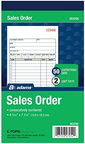 Adams Money and Rent Receipt Book, 2-Part Carbonless, 5-1/4" x 11", Spiral Bound, 200 Sets per Book, 4 Receipts per Page (SC1152)