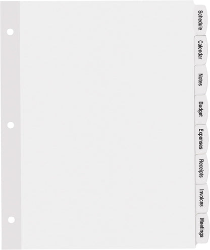 Avery Big Tab Printable White Label Dividers for 3 Ring Binders, 8 Tabs per Set, White, 120 Sets Total, Great for Office Supplies, School Supplies, Organizing, and More (6 Packs of 14435)