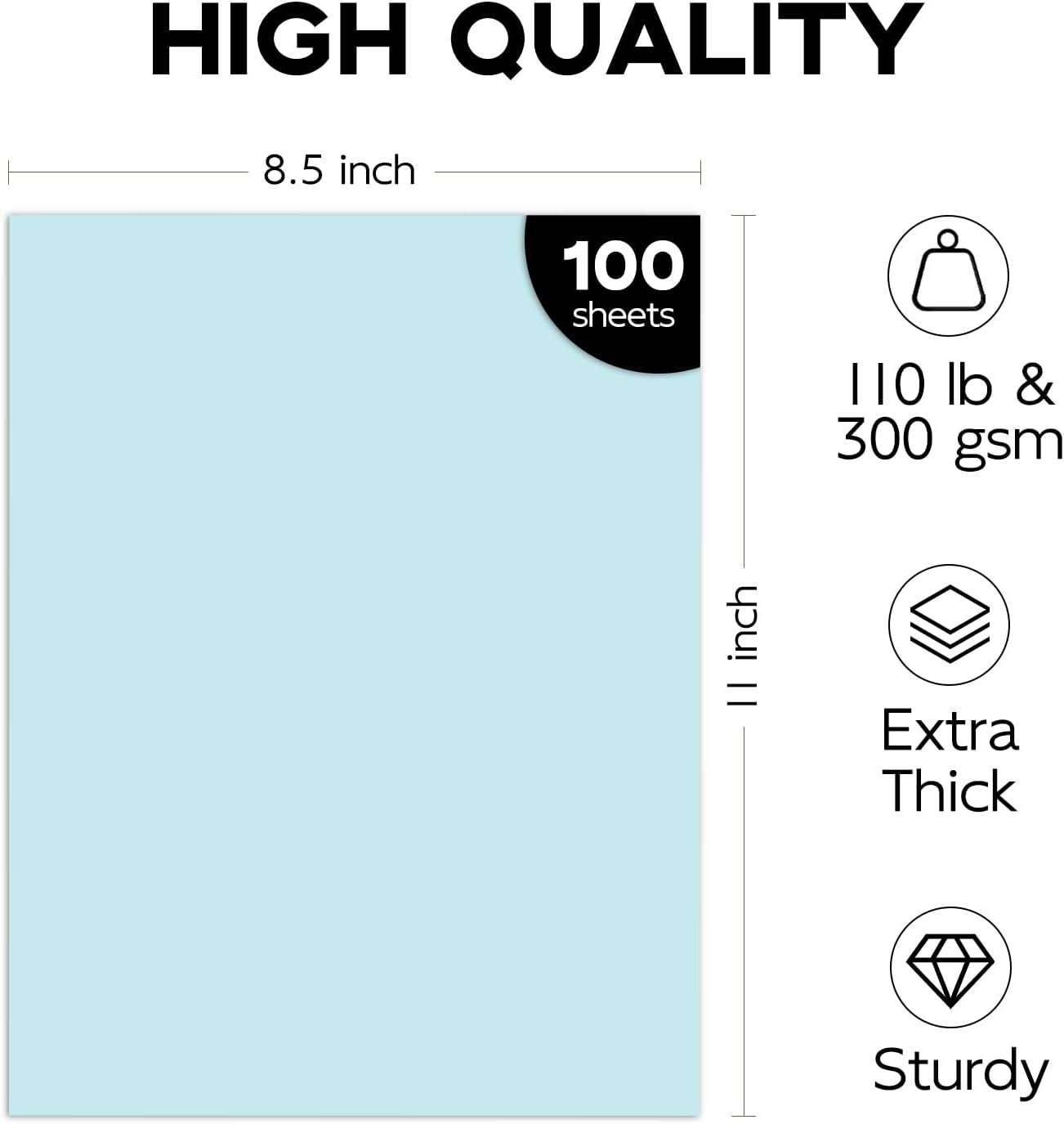 110lb White Cardstock 8.5x11, Goefun 100 Sheets Heavyweight White Card Stock 300 GSM for Invitations, Menus, Poster, DIY Card