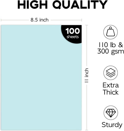 110lb White Cardstock 8.5x11, Goefun 100 Sheets Heavyweight White Card Stock 300 GSM for Invitations, Menus, Poster, DIY Card