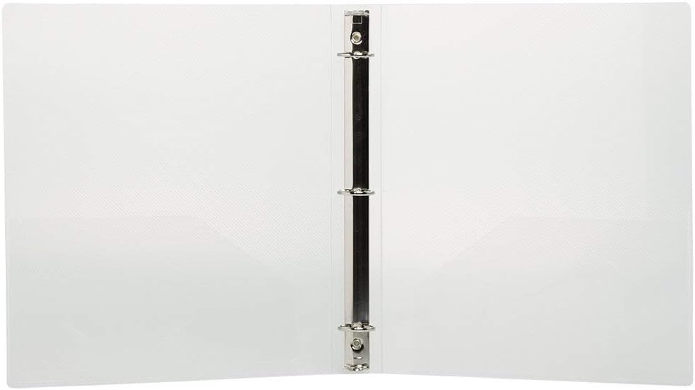 JAM PAPER Plastic 0.75 inch Binder - Clear 3 Ring Binder - Sold Individually