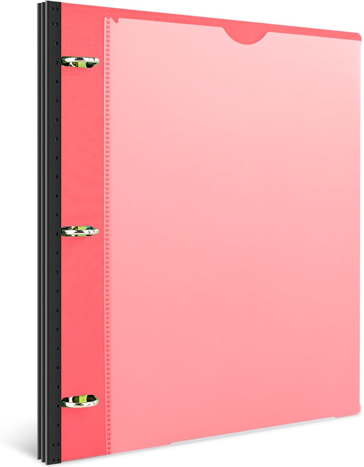 INFUN Telescoping 3 Ring Binder - 4PCS, Portable Plastic 3 Ring Binder with Telescoping Spine, Binders with Foldable Front Cover Holds 8.5"x11" Paper for School, Office, Homes