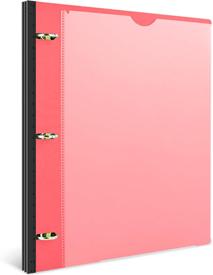 INFUN Telescoping 3 Ring Binder - 4PCS, Portable Plastic 3 Ring Binder with Telescoping Spine, Binders with Foldable Front Cover Holds 8.5"x11" Paper for School, Office, Homes