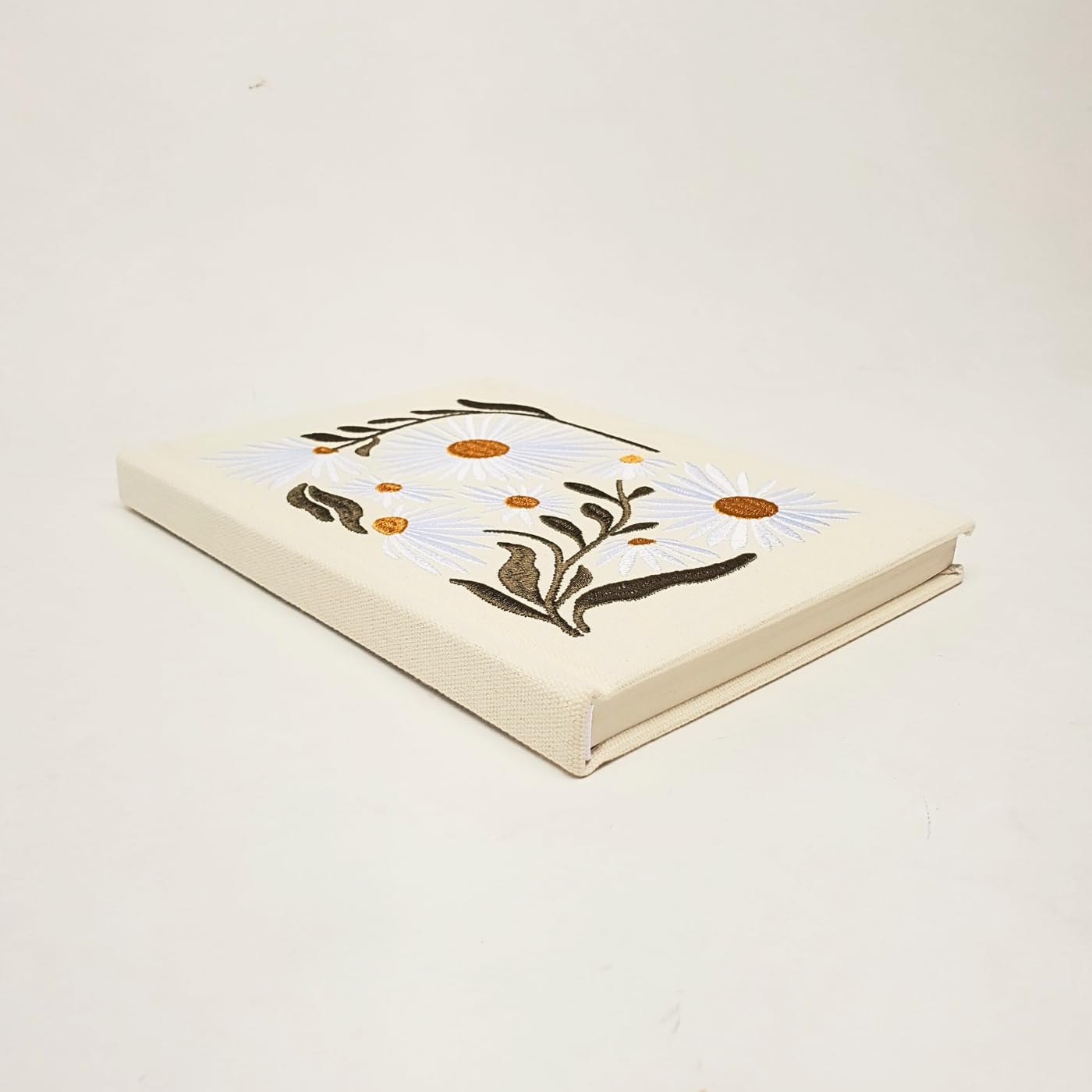 Lady Jayne Embroidered Canvas Hardcover Journal with 192 Lined Pages, 6” x 8.5” – Flower Market Poppy (83289)