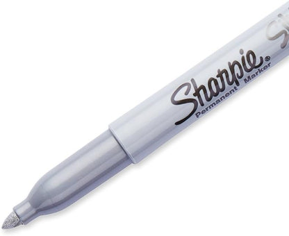 Sharpie Metallic Permanent Markers, Fine Point, Silver, 2 Count - For Black Paper or Dark Surfaces, Arts & Crafts, Posters
