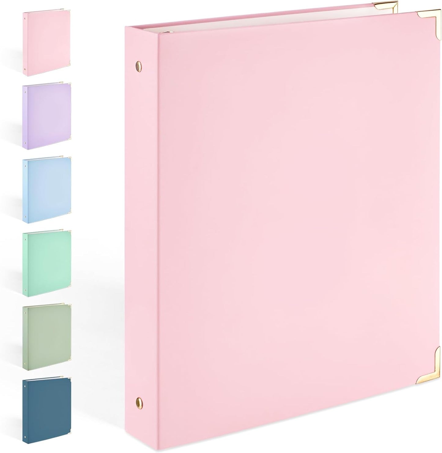 Sooez 3 Ring Binder with Metal Corners, Cute 1 Inch Binders Fits 175 Sheets of Paperwork, Three Ring Recipe Binder with Pocket for Women School Home Office Supplies, Letter Size 8.5" x 11", Dark Blue