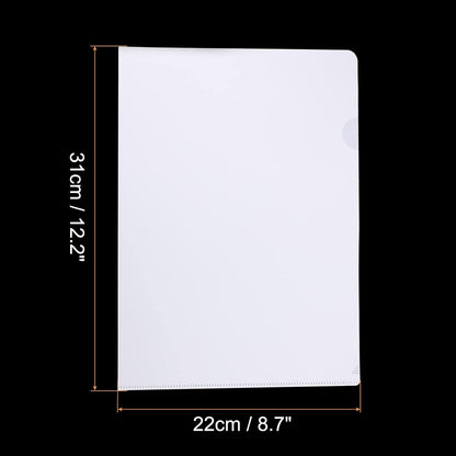 PATIKIL L Type Folders 24 Pack A4 Plastic File Project Pockets Clear Paper Document Jacket Sleeve for Office, Black