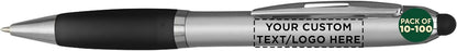 DISCOUNT PROMOS Custom Stylus Ballpoint Pens Set of 10/50/100, Personalized Bulk Pack - Black Ink, Great for Office, School, Business, Tradeshows, Events - Purple