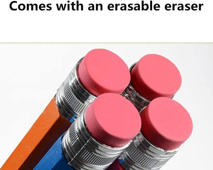 Ebonee 3 Pack Funny Big Pencil for Kid, Novelty Wooden Jumbo Pencils with Cap Eraser, 14 Inch Wood Large Giant Pencil DIY Woodworking for School Office Writing (Blue, Red, Yellow)